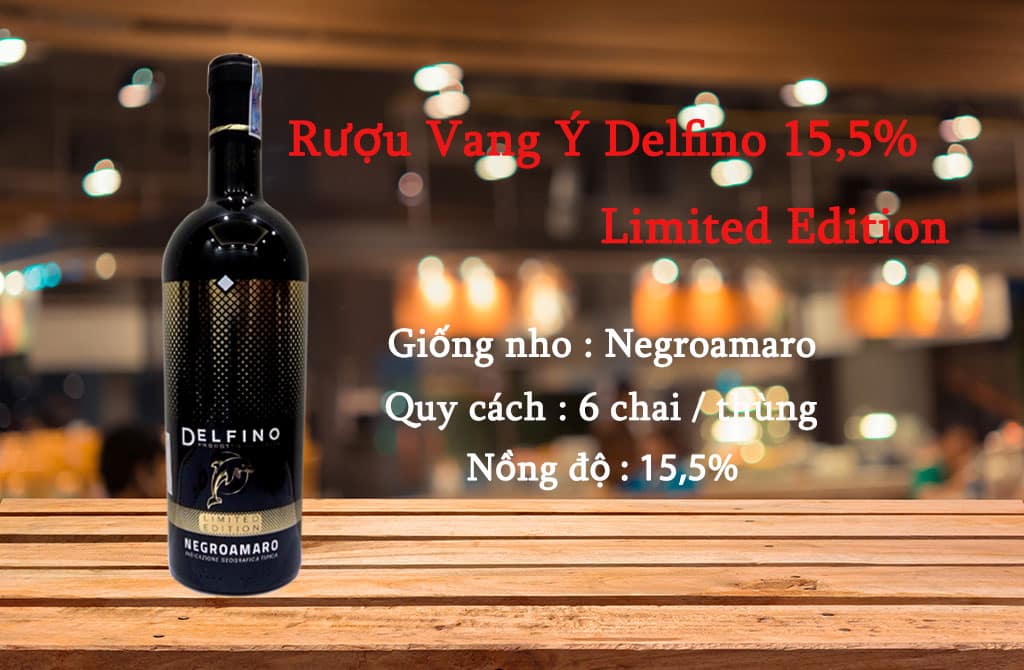Rượu Vang Delfino Negroamaro 15,5% Rượu Vang Delfino