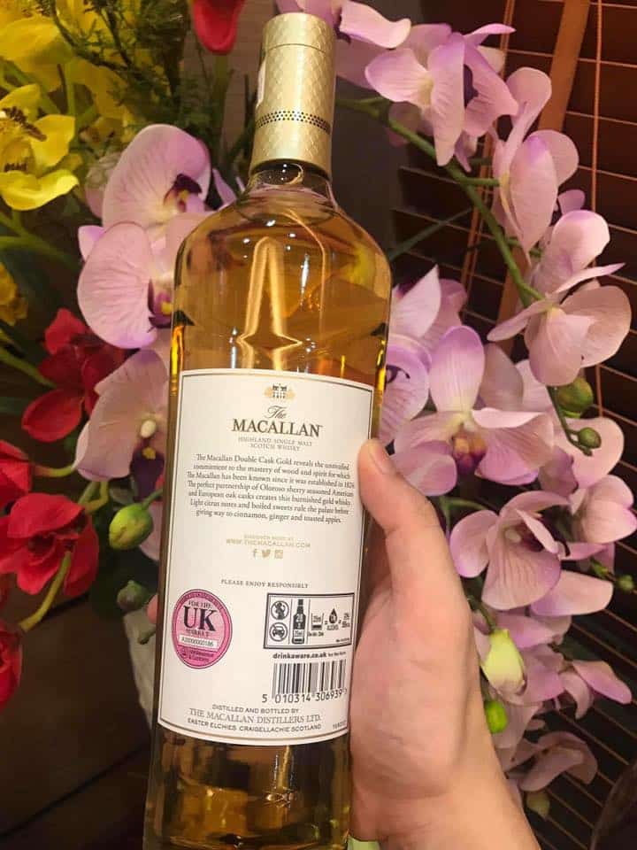 Macallan Gold UK Tem mặt sau Macallan Gold UK