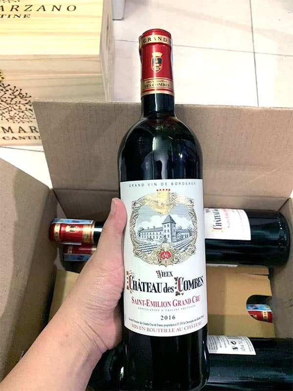 Rượu Vang Chateau des Combes 2016 Rượu vang Chateau des Combes thực tế