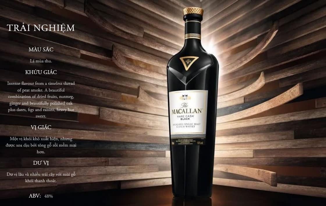 Rượu Macallan Rare Cask Black Rượu Macallan Rare Cask Black đen huyền bí