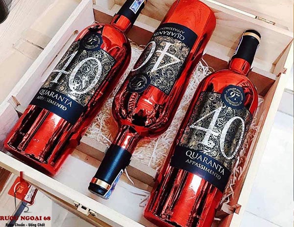 Rượu Vang Ý 40 Quaranta Appassimento hộp gỗ 3