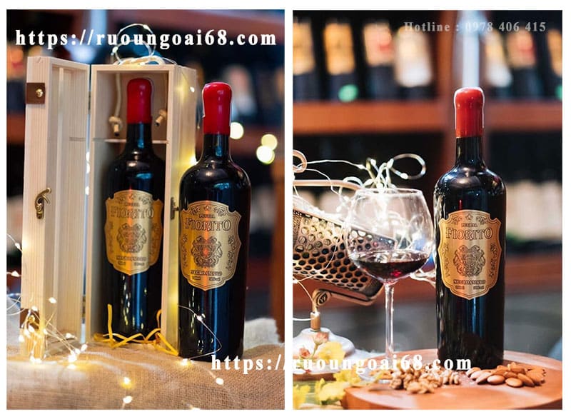 Rượu Vang Fiorito Negroamaro 750ml Rượu Vang Fiorito Negroamaro hộp gỗ đơn
