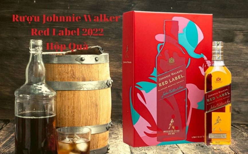 Rượu Johnnie Walker Red Label Hộp Quà 2022 Rượu Johnnie Walker Red Label Hộp Quà 2022 sắc màu đỏ phai