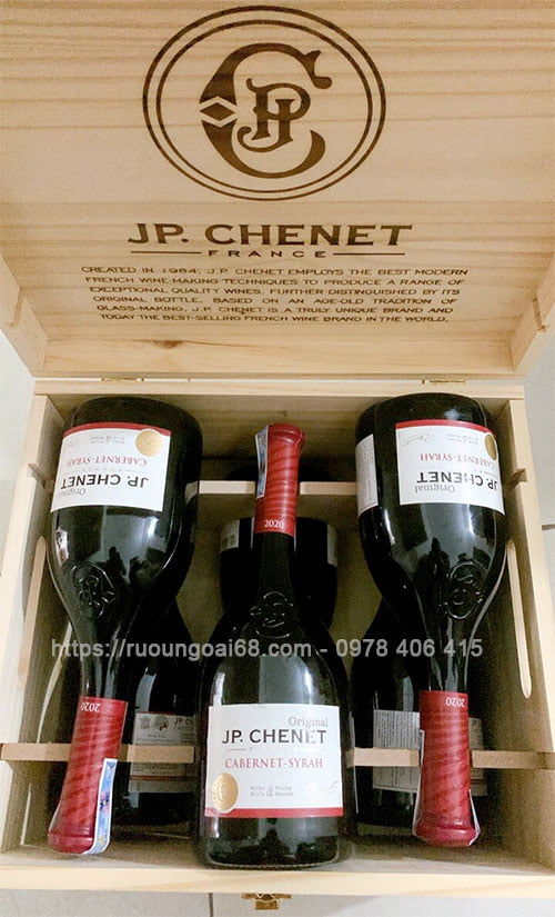 Rượu Vang JP Chenet Cabernet Syrah thùng gỗ 6 chai