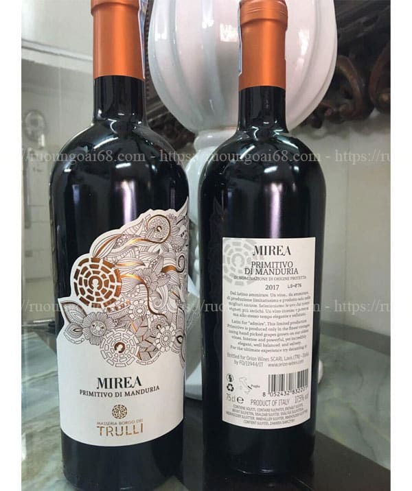 Rượu Vang Mirea Primitivo di Manduria Trulli Rượu Vang Mirea Primitivo di Manduria Trulli