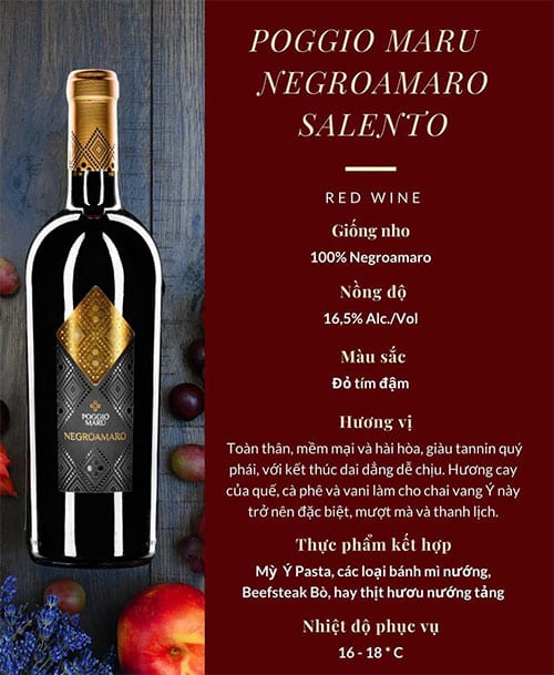 Rượu Vang Poggio Maru Negroamaro Rượu vang Poggio Maru Negroamaro