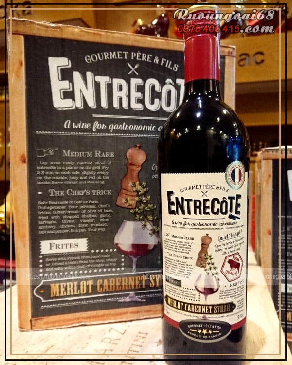 Rượu Vang Entrecote Rượu Vang Entrecote vang bịch 3 lít