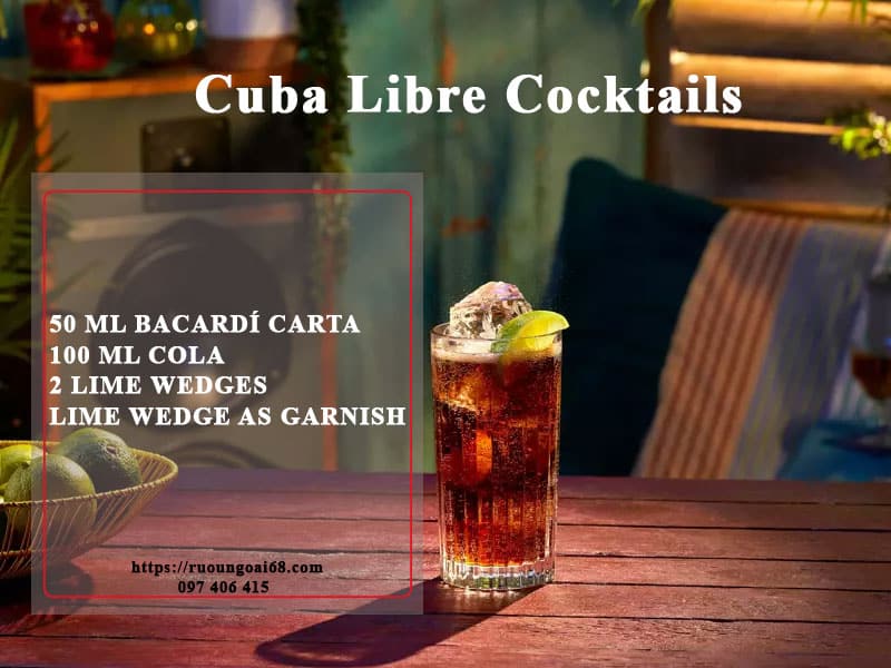 Rượu Bacardi White 750ml Cuba Libre