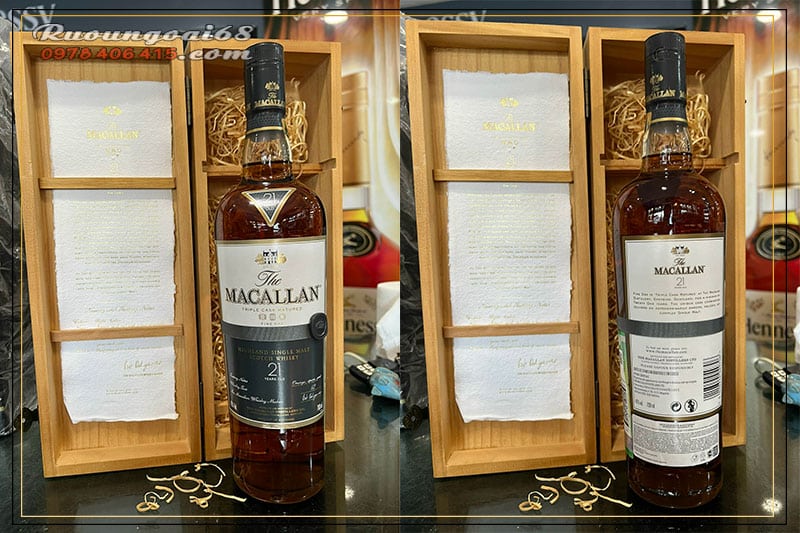 Bảng giá rượu Macallan cập nhập mới 2023 Rượu Macallan 21 Năm