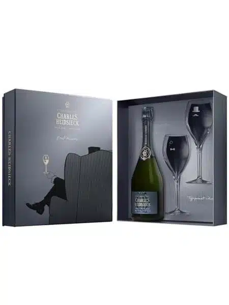 Rượu Champagne Charles Heidsieck Brut - Hộp quà 2 ly Champagne Charles Heidsieck Brut - Hộp quà 2 ly