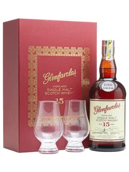 Glenfarclas 15 năm - Hộp quà 2 Ly Glenfarclas 15 hop qua 2 ly