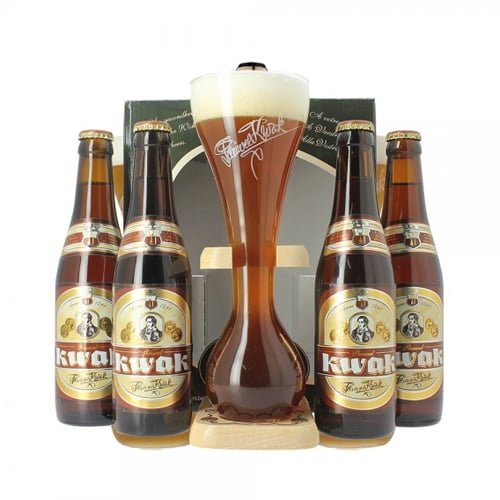 Hộp quà tặng bia Pauwel Kwak 4 chai + tặng 01 ly nhập khẩu Bỉ