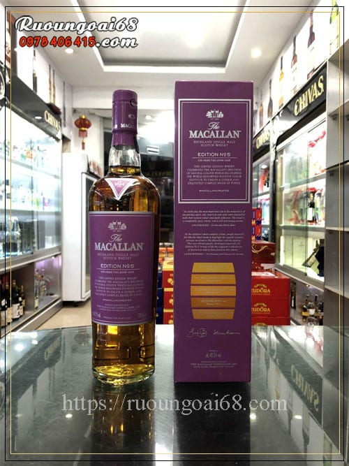 Rượu Macallan Edition No. 5 Rượu Macallan Edition No. 5 được tạo ra từ các thành phần chất lượng cao và trải qua quy trình sản xuất cẩn thận