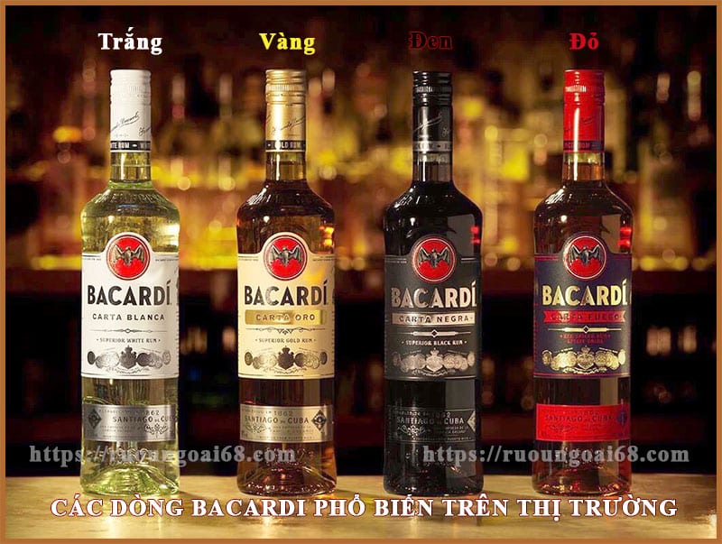 Các dòng rượu rum bacardi