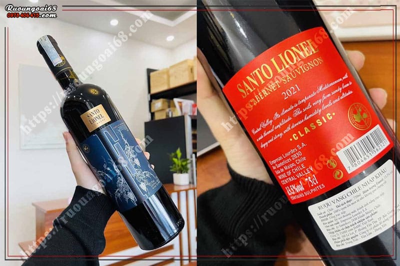 Rượu Vang Santo Lionel Classic Xanh Đỏ