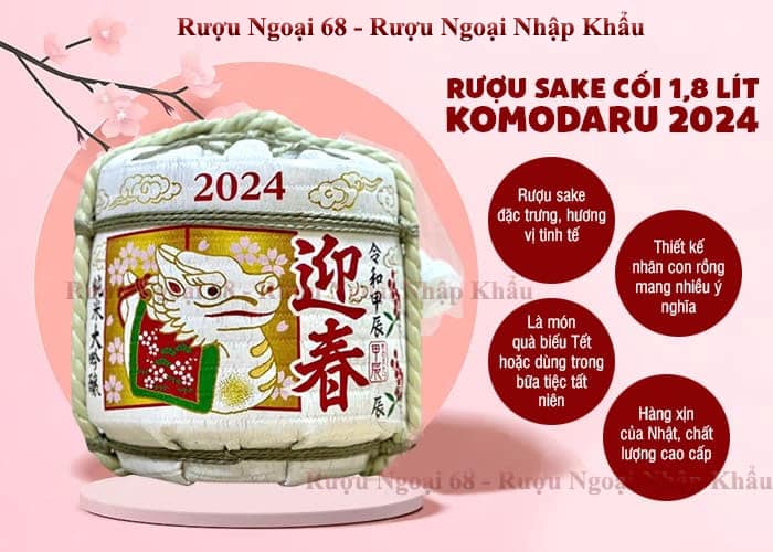 Rượu Sake Cối Komodaru 2024 Con Rồng 1.8 Lít Rượu Sake Cối Komodaru 2024 Con Rồng 1.8 Lít