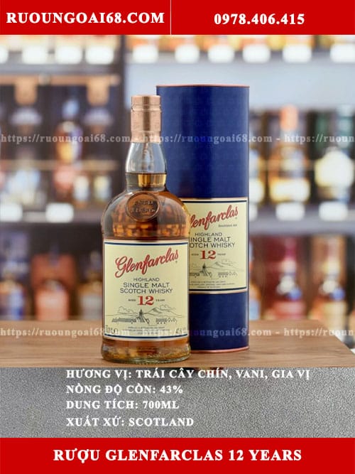 Top 12 chai rượu ngoại giá dưới 2 triệu giá tốt Rượu Glenfarclas 12 Năm