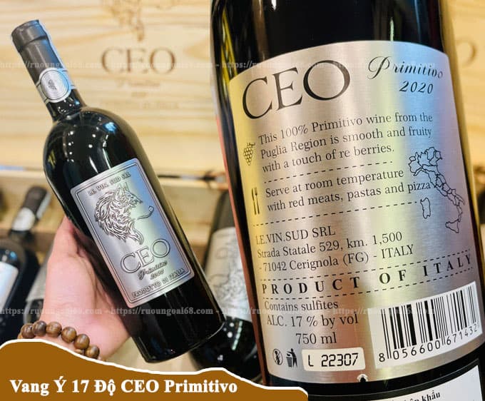 Rượu Vang Ý Ceo Primitivo 17 Độ Cao Cấp Rượu Vang Ý Ceo Primitivo 17 Độ Cao Cấp