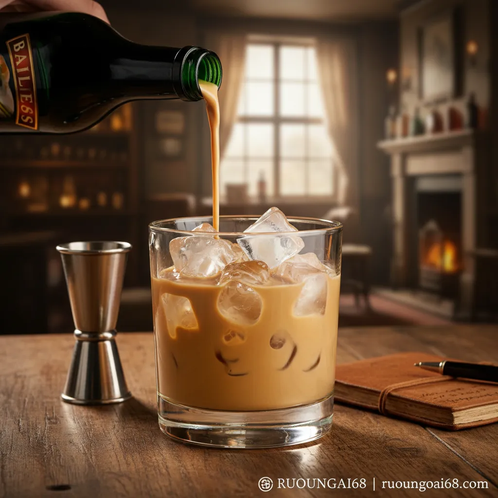 Cách uống rượu Baileys chuẩn vị như dân sành rượu Ly Baileys đá lớn