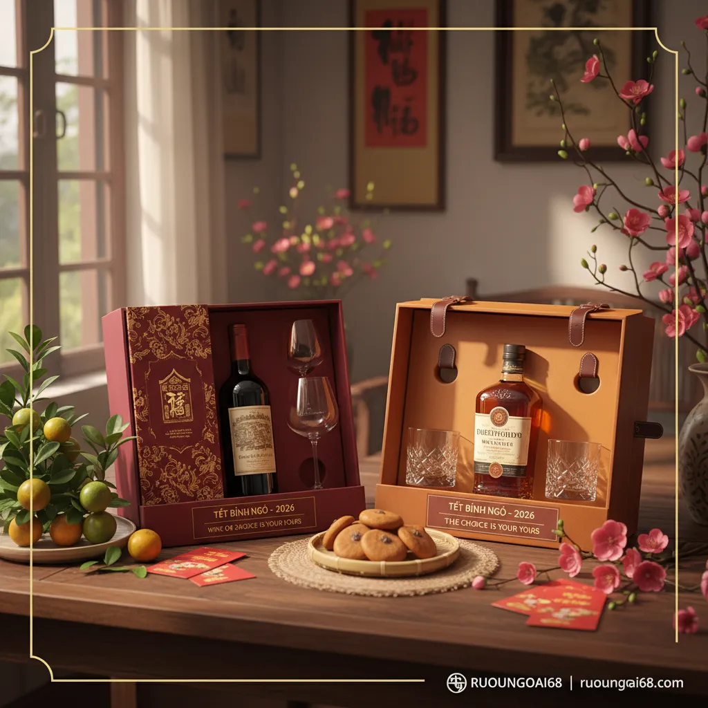 Rượu vang hay whisky? chọn gì làm quà Tết 2026? Quà Tết Bính Ngọ