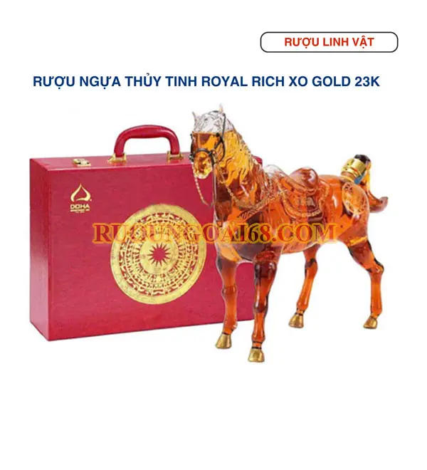 Rượu Ngựa Thủy Tinh ROYAL RICH XO Gold 23K Rượu Ngựa Thủy Tinh ROYAL RICH XO Gold 23K