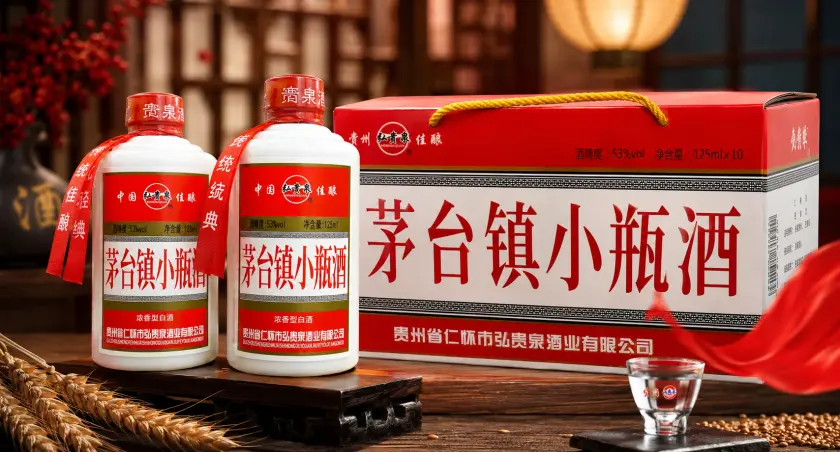 Quà tặng Rượu Mao Đài Trấn chai nhỏ 125ml 53 độ hộp 10 chai